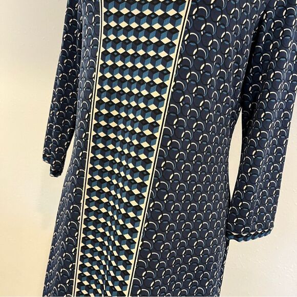 Max Studio Elegant casual geometric print long sleeve knee length Dress - Picture 4 of 14